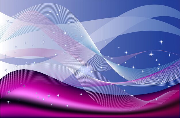Fondo abstracto con estrellas y olas