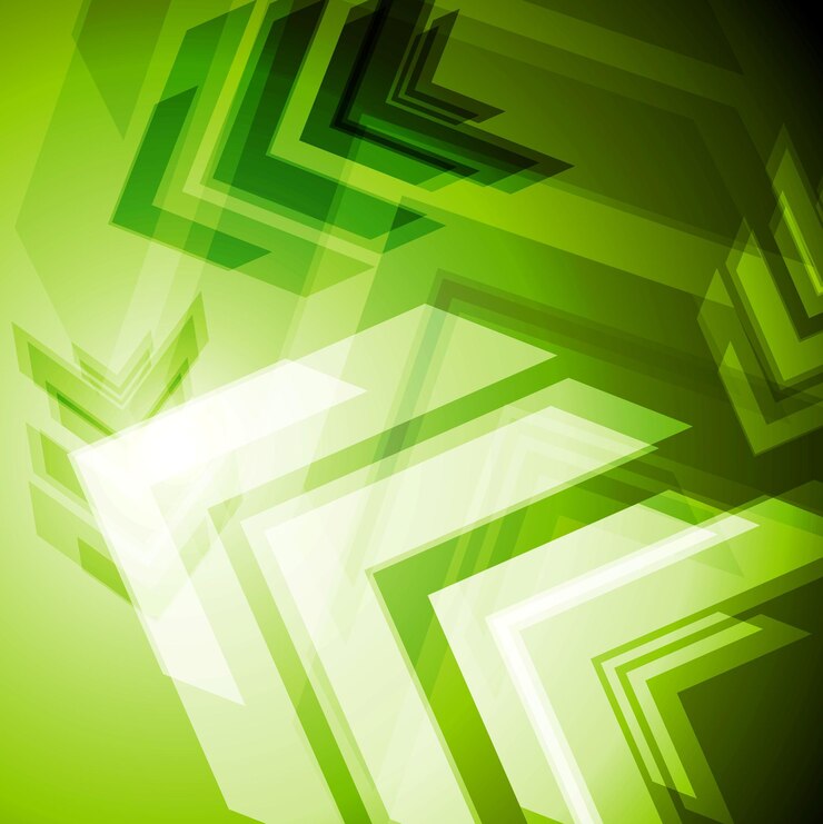 Vector fondo abstracto de flechas verdes de alta tecnología. diseño de arte vectorial