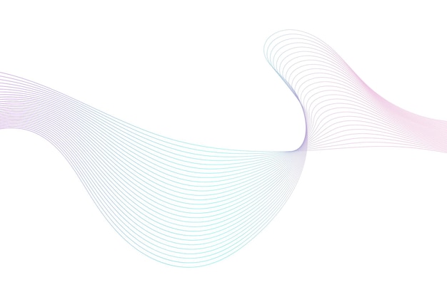 Fondo abstracto con fondo blanco de líneas onduladas de colores. elemento colorido de onda de línea