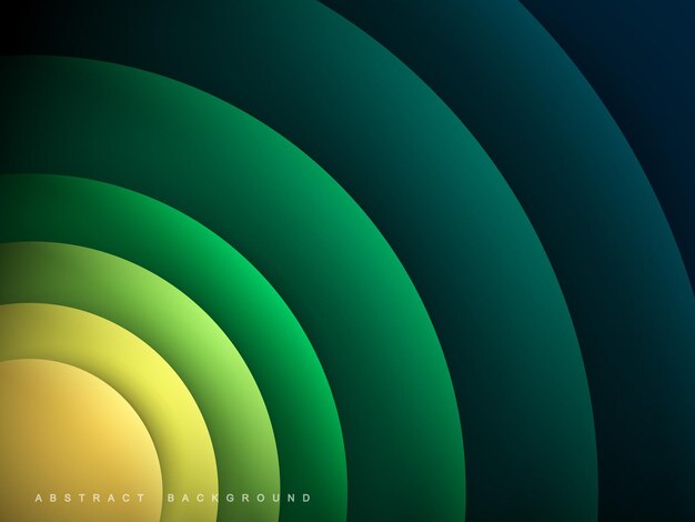fondo abstracto de forma de círculo realista brillante degradado verde