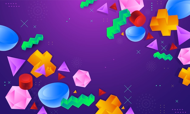 Fondo abstracto con formas en 3d