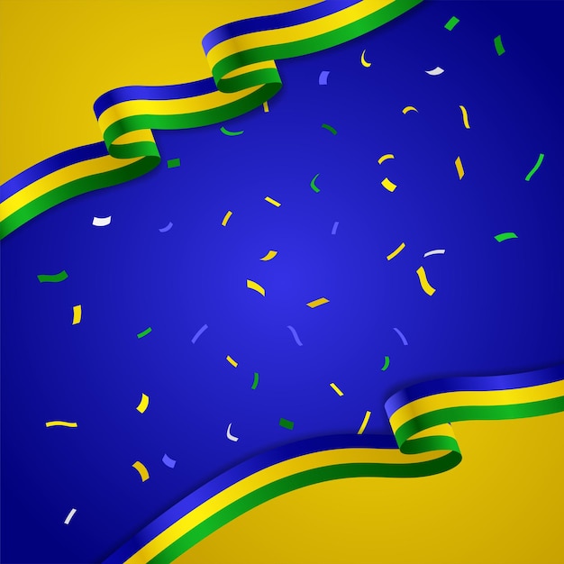 Fondo abstracto con formas con los colores de la bandera de brasil