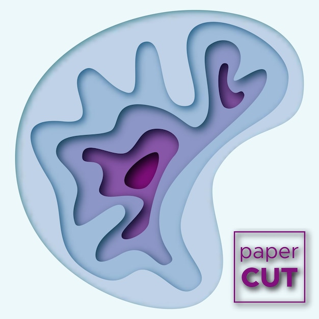 Fondo abstracto con formas de corte de papel. Ilustración vectorial