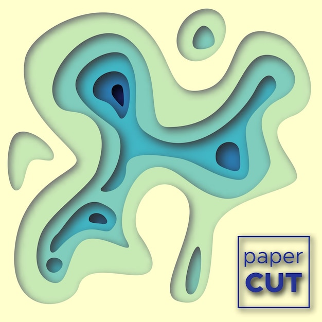 Fondo abstracto con formas de corte de papel. Ilustración vectorial