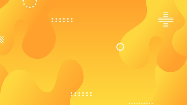 Fondo abstracto de formas fluidas dinámicas degradado amarillo