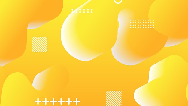 Fondo abstracto de formas fluidas dinámicas degradado amarillo