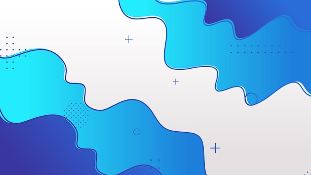 Fondo abstracto de formas fluidas dinámicas degradado blanco y azul
