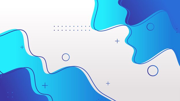 Fondo abstracto de formas fluidas dinámicas degradado blanco y azul