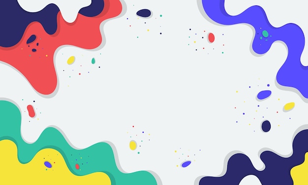 Fondo abstracto con formas fluidas y puntos coloridos