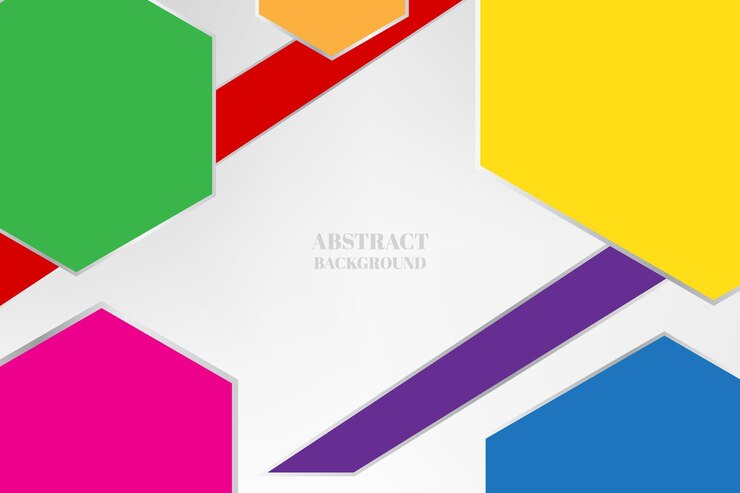 Vector fondo abstracto de formas geométricas coloridas. fondo de pantalla de bandera de tecnología. vector