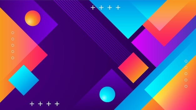 Fondo abstracto con formas geométricas coloridas patrón geométrico de gradiente de moda textura de fondo plantilla de fondo de gradiente de color mínimo para presentación de certificado de póster página de aterrizaje