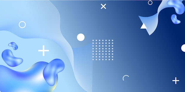 Fondo abstracto con formas geométricas y elementos 3d. Fondo degradado de movimiento con formas futuristas abstractas