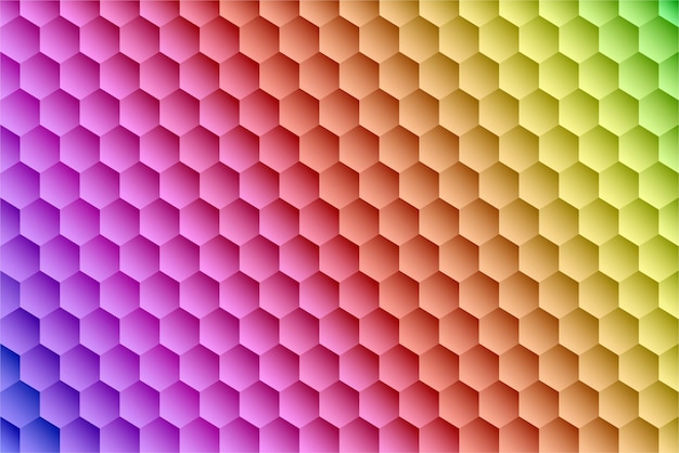 Fondo abstracto con formas hexagonales de colores