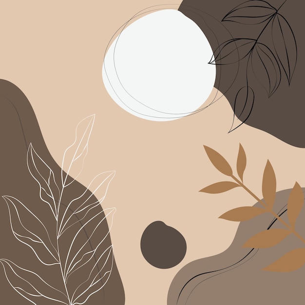 Fondo abstracto con formas y hojas orgánicas dibujadas a mano Ilustración vectorial