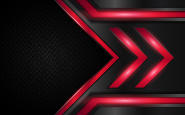 Fondo abstracto de formas metálicas rojas y negras