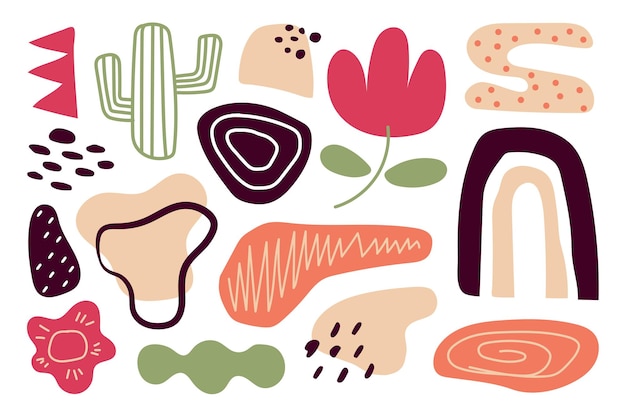 Fondo abstracto de formas orgánicas dibujadas a mano