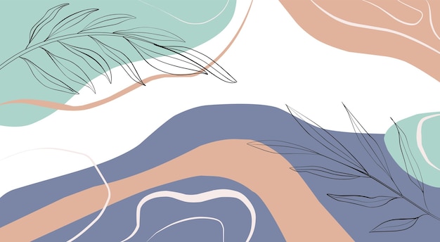 Fondo abstracto de formas orgánicas fluidas mínimas de vector de moda ideal para publicaciones en redes sociales blogs e