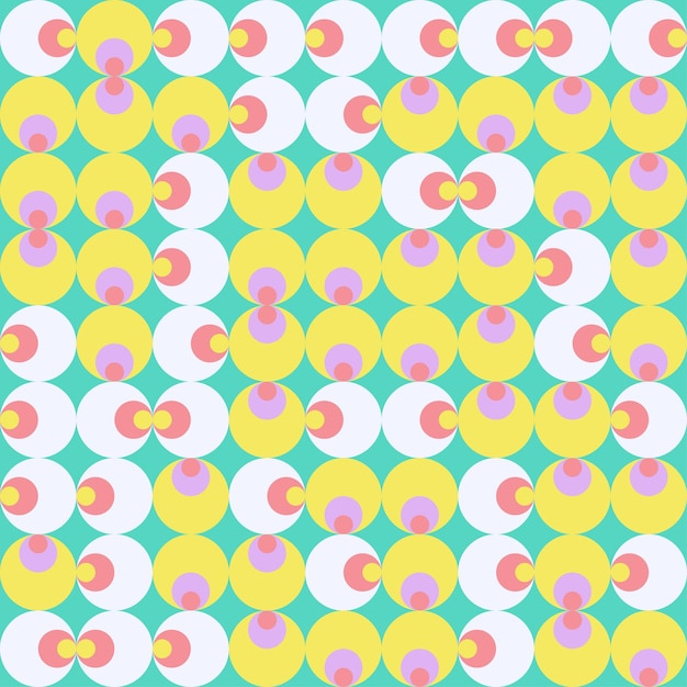 Fondo abstracto de formas redondas geométricas modernas de mediados de siglo con patrón sin costuras vectorial