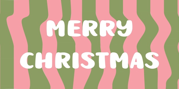 Fondo abstracto con la frase Feliz Navidad retro hippie ilustración vectorial y2k