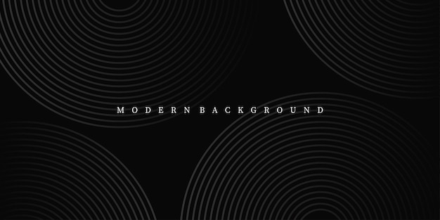 Fondo abstracto futurista Diseño de líneas de círculos geométricos Fondo moderno con patrón de líneas negras