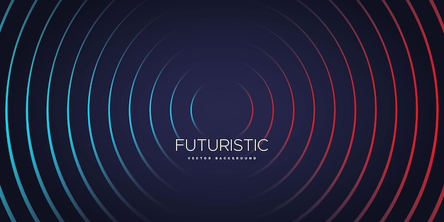 Fondo abstracto futurista Líneas brillantes líneas de círculo de bandera elemento tecnología futurista.