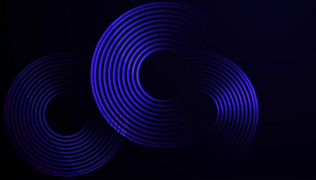 Fondo abstracto futurista con líneas cyan circulares interconectadas en un gradiente oscuro creando un diseño elegante, minimalista y moderno para la marca empresarial y tecnológica