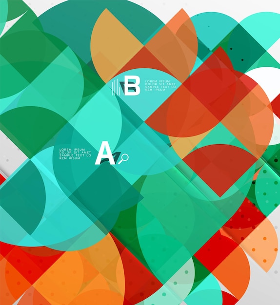 Fondo abstracto geométrico de círculo minimalista Fondo de plantilla vectorial para opciones de número de diagrama de diseño de flujo de trabajo o diseño web