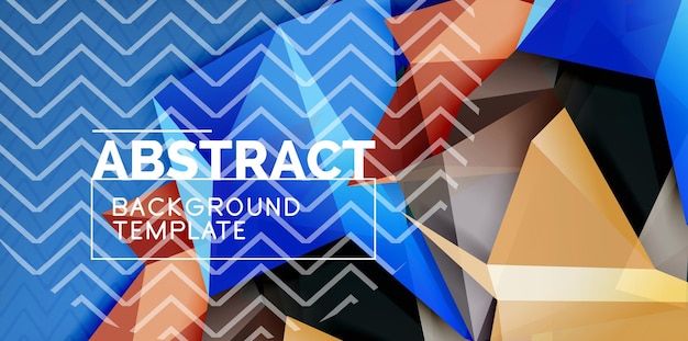 Fondo abstracto geométrico de color diseño de abstracción mínima con forma tridimensional de estilo mosaico