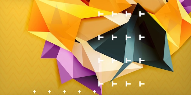 Fondo abstracto geométrico de color diseño de abstracción mínima con forma tridimensional de estilo mosaico