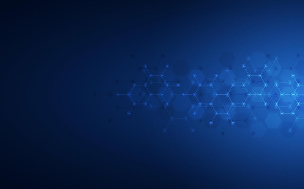 Fondo abstracto geométrico del concepto de tecnología de innovación Patrón hexagonal
