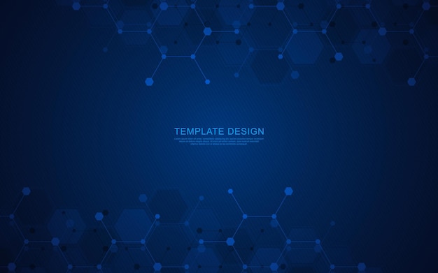 Fondo abstracto geométrico del concepto de tecnología de innovación patrón hexagonal