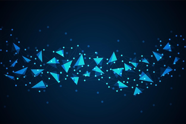 Fondo abstracto geométrico conectado Puntos y líneas de conexión Fondo de tecnología