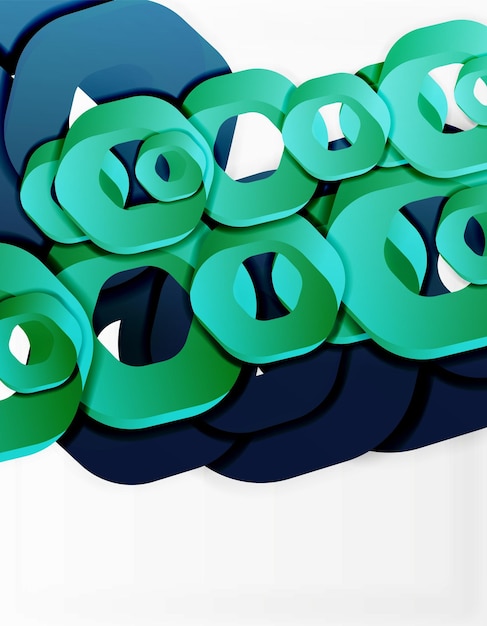Fondo abstracto geométrico cortar formas de cadena o hexágonos en blanco ilustración vectorial