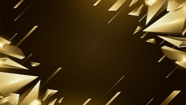 Vector fondo abstracto geométrico de cristal dorado