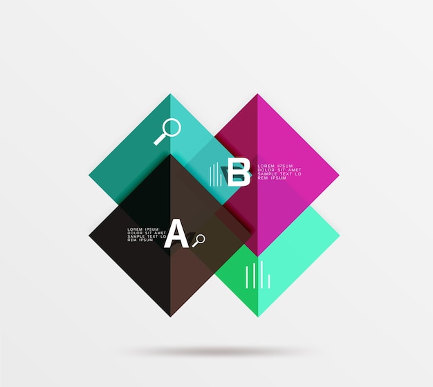 Fondo abstracto geométrico cuadrado Templo de fondo vectorial para diagrama de diseño de flujo de trabajo Opciones de número o diseño web