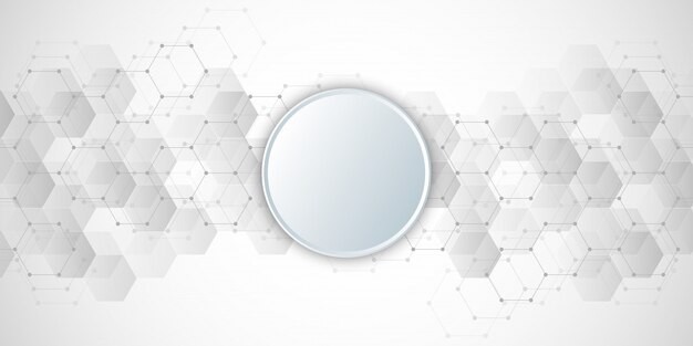 Fondo abstracto geométrico con elementos de hexágonos.