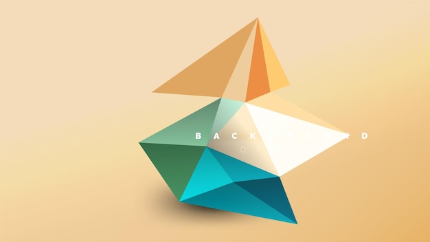 Fondo abstracto geometrico estilo origami composición de forma triangular concepto de diseño de baja poli ilustración minimalista de moda colorida