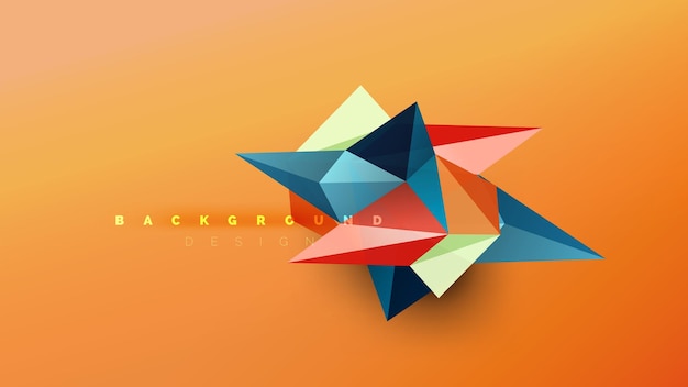 Fondo abstracto geometrico estilo origami composición de forma triangular concepto de diseño de baja poli ilustración minimalista de moda colorida