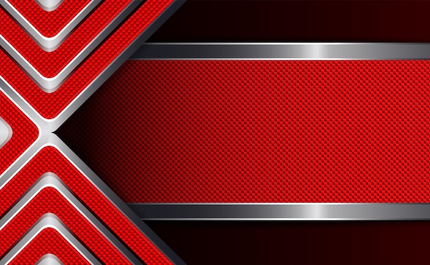 Fondo abstracto geométrico con flechas rojas y marco rojo rectangular