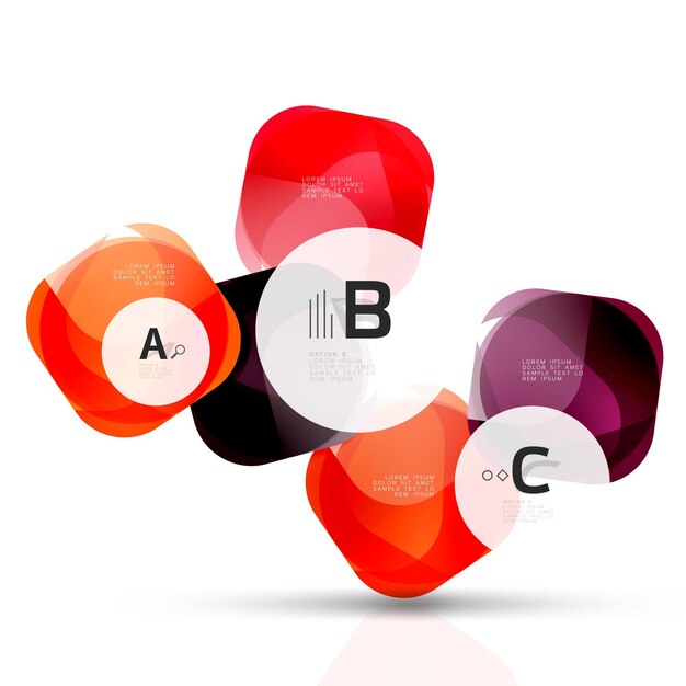 Fondo abstracto geométrico Fondo de plantilla vectorial para opciones de número de diagrama de diseño de flujo de trabajo de impresión o banner de diseño web