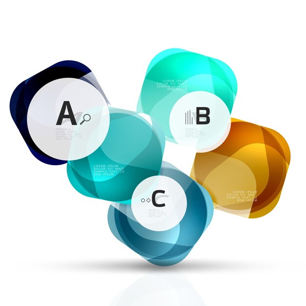 Fondo abstracto geométrico Fondo de plantilla vectorial para opciones de número de diagrama de diseño de flujo de trabajo de impresión o banner de diseño web