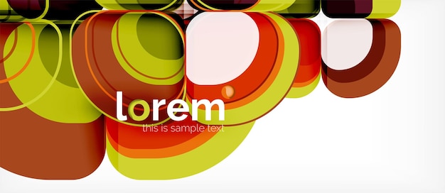 Fondo abstracto geometrico de formas redondas multicolores composición plantilla de diseño abstracto de moda para presentación de negocios o tecnología