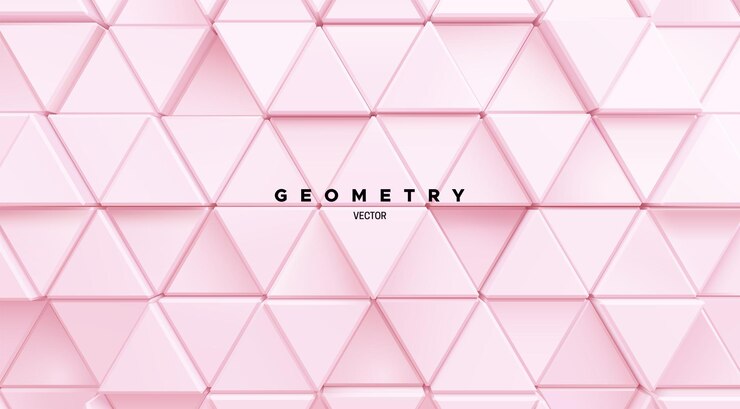 Fondo abstracto geométrico de formas de triángulo rosa suave al azar