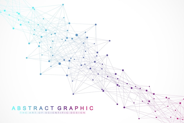 Fondo abstracto geométrico con línea conectada y red de puntos y fondo de conexión para usted