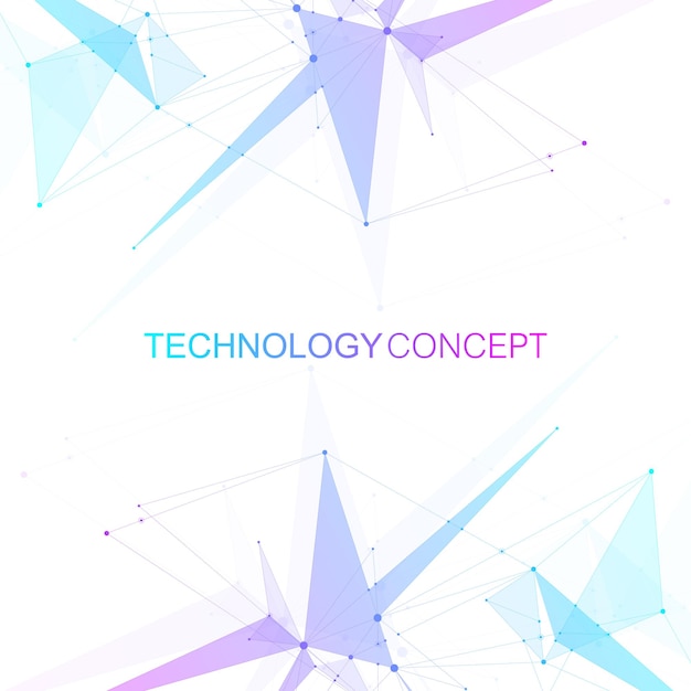 Fondo abstracto geométrico con líneas y puntos conectados Ilustración vectorial