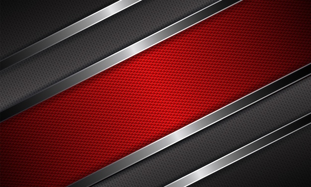 Fondo abstracto geométrico con marco rojo ondulado