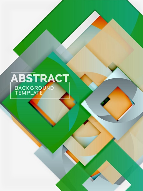 Fondo abstracto geométrico mínimo con composición de cuadrados multicolores