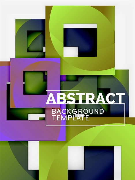 Fondo abstracto geométrico mínimo con composición de cuadrados multicolores