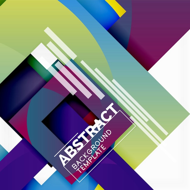 Fondo abstracto geométrico mínimo con composición de cuadrados multicolores