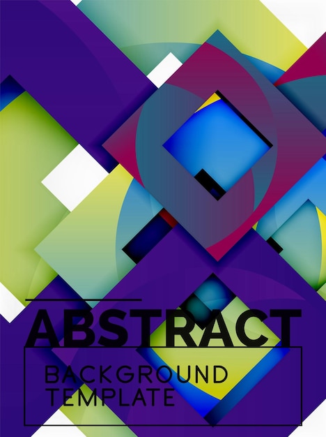Fondo abstracto geométrico mínimo con composición de cuadrados multicolores